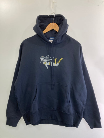 【中古品】【メンズ】  PULLOVER SWEAT HOODIE プルオーバー スウェット フーディー パーカー トップス 146-250218-yn-24-min サイズ：L カラー：ネイビー 万代Net店