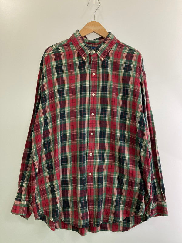 【中古品】【メンズ】 RALPH LAUREN ラルフローレン RALPH LAUREN BLAKE CHECK SHIRT チェックシャツ トップス 146-250222-ks-03-min サイズ：XL カラー：レッド系 万代Net店