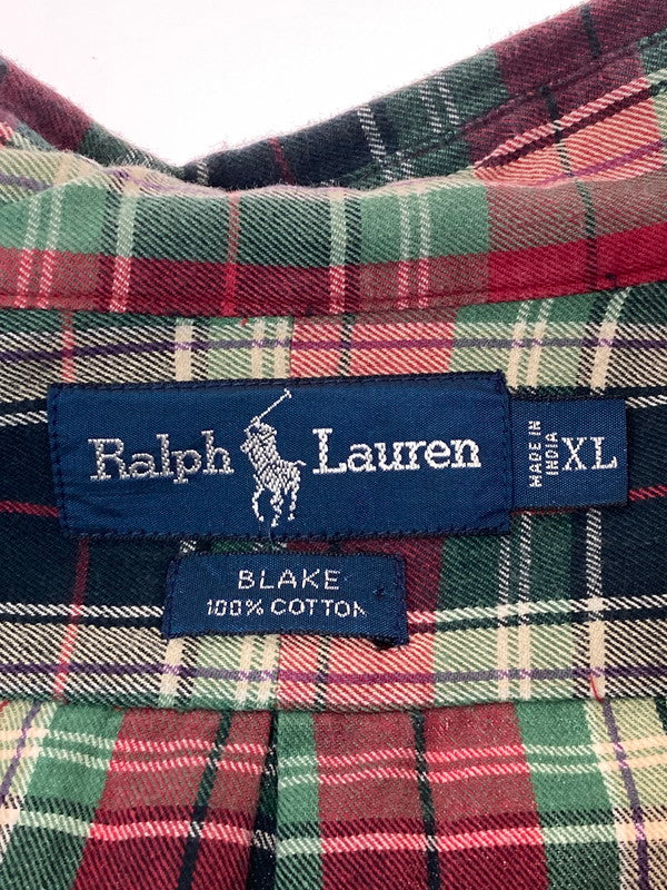 【中古品】【メンズ】 RALPH LAUREN ラルフローレン RALPH LAUREN BLAKE CHECK SHIRT チェックシャツ トップス 146-250222-ks-03-min サイズ：XL カラー：レッド系 万代Net店