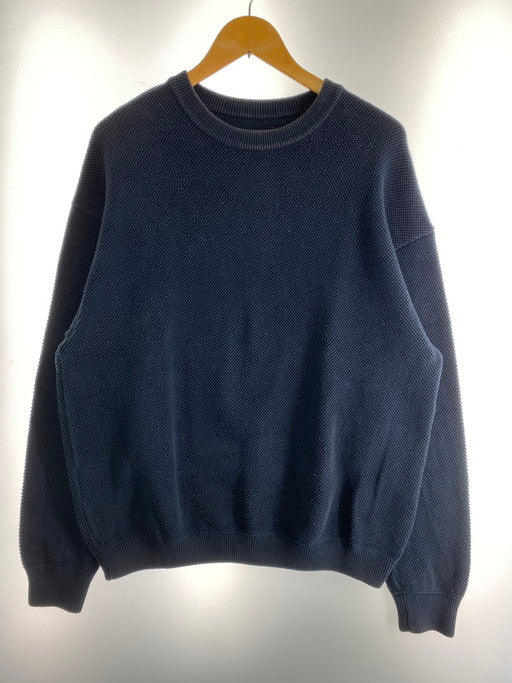 【中古品】【メンズ】 crepuscule クレプスキュール 2101-001 MOSS STITCH L S SWEAT スウェット トレーナー 140-250225-AS-62-min サイズ：3 カラー：ネイビー 万代Net店