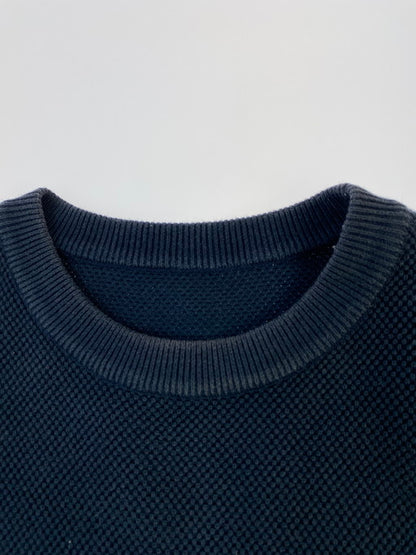 【中古品】【メンズ】 crepuscule クレプスキュール 2101-001 MOSS STITCH L S SWEAT スウェット トレーナー 140-250225-AS-62-min サイズ：3 カラー：ネイビー 万代Net店