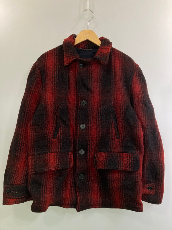 【中古品】【メンズ】  USED WOOL CHECK JACKET ウールチェックジャケット 146-250215-ks-30-min サイズ：不明 カラー：レッド系 万代Net店