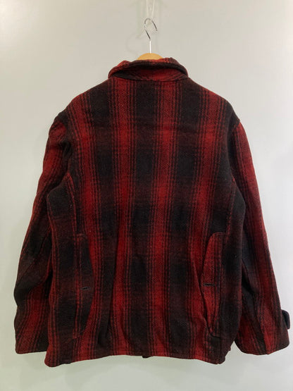 【中古品】【メンズ】  USED WOOL CHECK JACKET ウールチェックジャケット 146-250215-ks-30-min サイズ：不明 カラー：レッド系 万代Net店