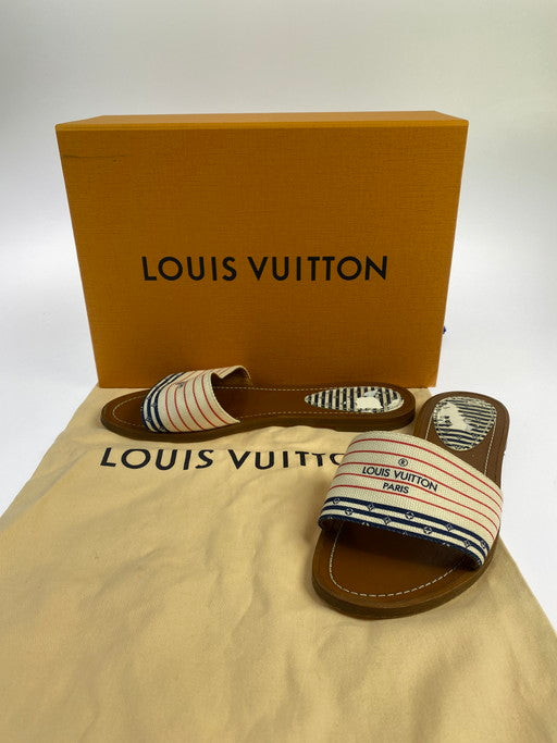 【現状渡し品】【レディース】 LOUIS VUITTON ルイ・ヴィトン LV エスカル ロック イット フラット サンダル 靴 シューズ 179-250216-AS-21-min サイズ：38 カラー：ブラウン系 万代Net店