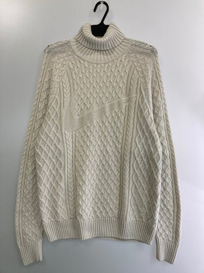 【中古品】NIKE ナイキ AS M NL CABLE KNIT TURTLENECK FB7771-072 ケーブル ニット タートルネック 長袖 トップス 148-250219-em-14-min サイズ：M カラー：ホワイト系 万代Net店