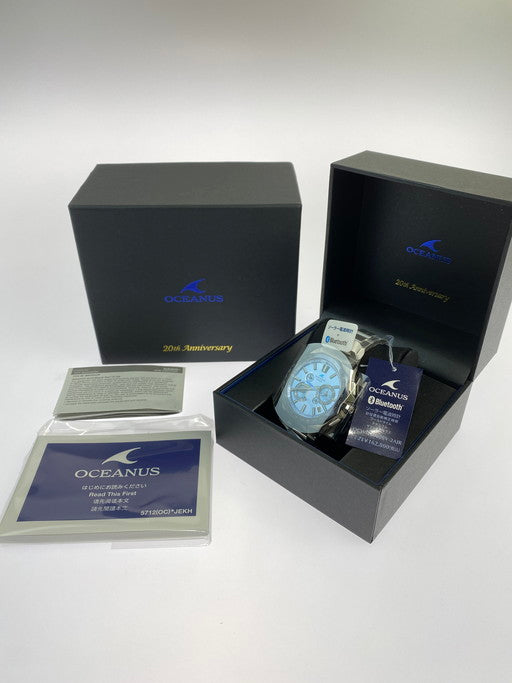 【中古美品】【メンズ】  OCEANUS オシアナス OCW-T6000BV-2AJR 20周年記念モデル ソーラー 電波 腕時計 197-250216-AS-27-min カラー：シルバー ブルー文字盤 万代Net店