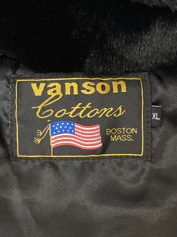 【中古品】【メンズ】 VANSON バンソン BONE HOODED JACKET フーデッドジャケット ボア アウター 145-250218-yn-19-min サイズ：XL カラー：ブラック 万代Net店