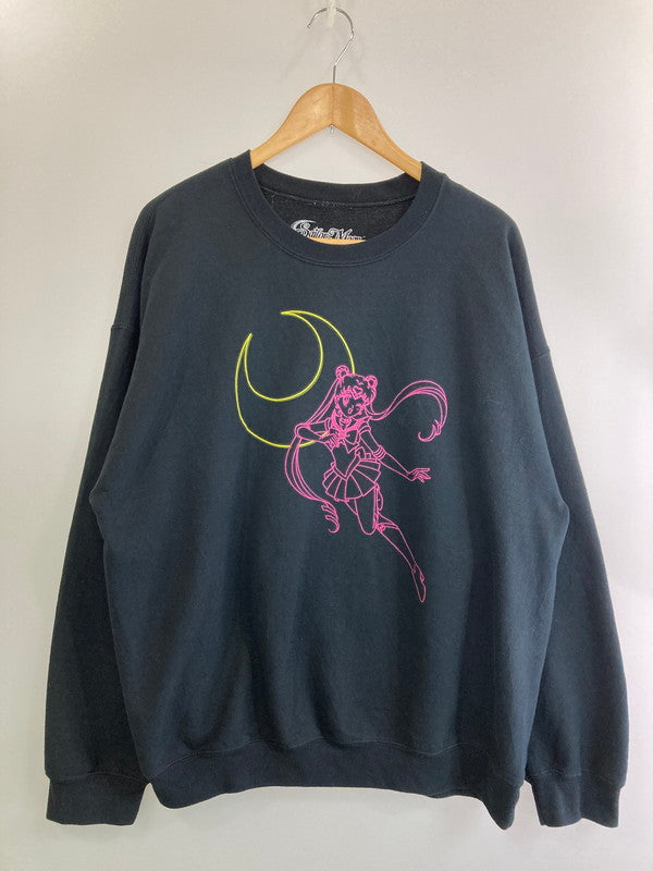 【中古品】【レディース】  SAILOR MOON NEON MOON GIRLS SWEATSHIRT セーラームーン ネオンムーンガールズ スウェットシャツ トレーナー 146-250219-em-29-min サイズ：XL カラー：ブラック 万代Net店