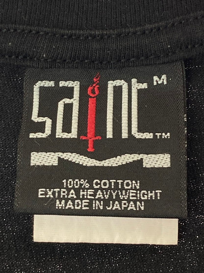 【中古品】【メンズ】  SAINT MICHAEL S/S TEE LOGO SM-S21-0001-007 セント マイケル ショートスリーブ ロゴ Tシャツ 半袖Tシャツ トップス 142-250218-yn-14-min サイズ：M カラー：ブラック 万代Net店