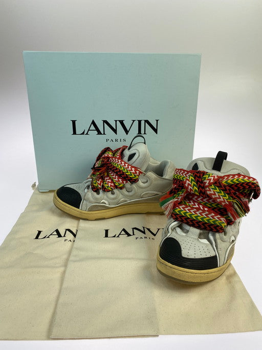 【中古品】【メンズ】 LANVIN ランバン 22LE101 LEATHER CURB SNEAKERS 靴 シューズ スニーカー 162-250218-AS-43-min サイズ：40 カラー：グレー系 万代Net店