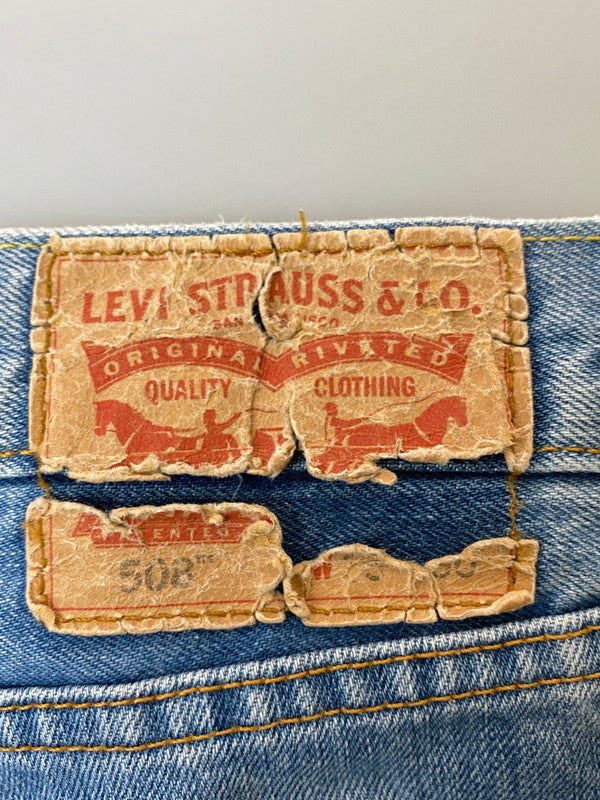 【中古品】【メンズ】  LEVI'S リーバイス 16508-0274 4001刻印 メキシコ製 レギュラーテーパード ミッド デニムパンツ ボトムス 157-250219-AS-24-min サイズ：33×30 カラー：ライトインディゴ 万代Net店