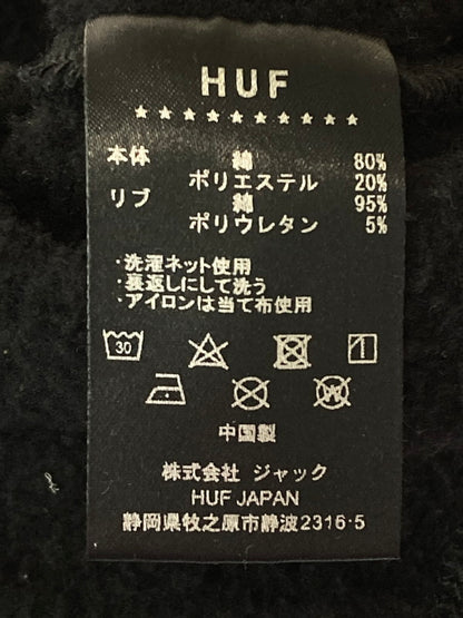 【中古品】【メンズ】 HUF ハフ REGIONAL HALF ZIP FLEECE リージョナル ハーフジップ フリース トップス  142-250218-jt-18-min サイズ：XL カラー：ブラック 万代Net店