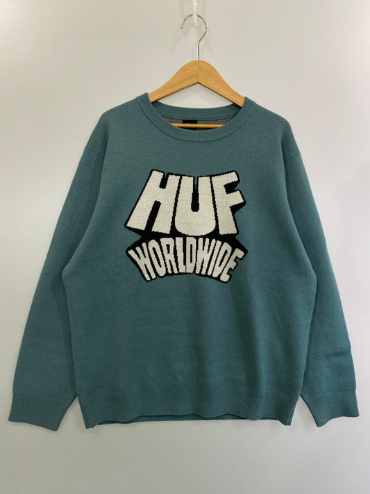 【中古品】【メンズ】  HUF ハフ SELECTA SWEATER セーター ニット 142-250219-AS-17-min サイズ：L カラー：グリーン系 万代Net店