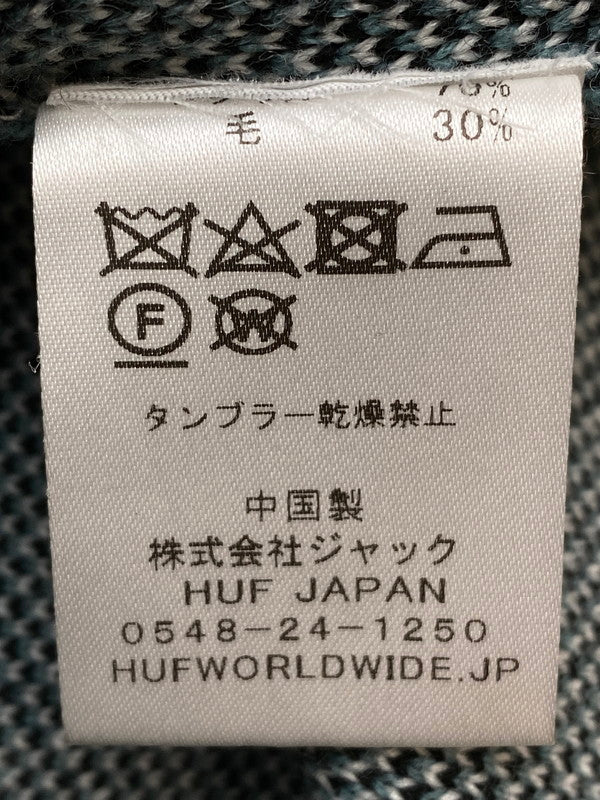 【中古品】【メンズ】  HUF ハフ SELECTA SWEATER セーター ニット 142-250219-AS-17-min サイズ：L カラー：グリーン系 万代Net店