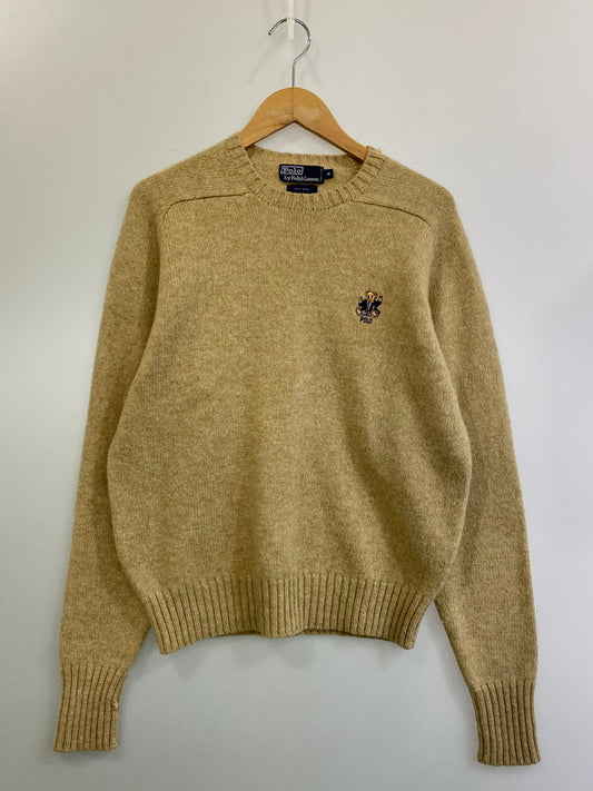 【中古品】【メンズ】  RALPH LAUREN ラルフローレン 90S POLO BEAR SWEATER セーター ニット 146-250219-AS-5-min サイズ：M カラー：ベージュ 万代Net店