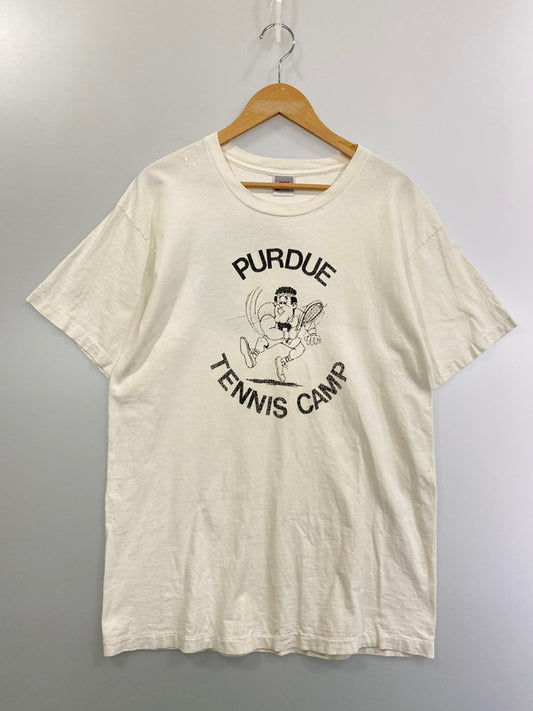 【中古品】【メンズ】  NIKE ナイキ 90S  PURDUE TENNIS CAMP  TEE パーデュー テニス キャンプ Tシャツ 半袖 トップス 146-250224-cn-8-min サイズ：L カラー：ホワイト系 万代Net店