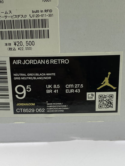 【中古品】【メンズ】 NIKE ナイキ CT8529-062 AIR JORDAN 6 ”NEUTRAL GREY HARE” 靴 シューズ スニーカー 160-250225-AS-7-min サイズ：27.5cm カラー：ホワイト/グレー/レッド 万代Net店