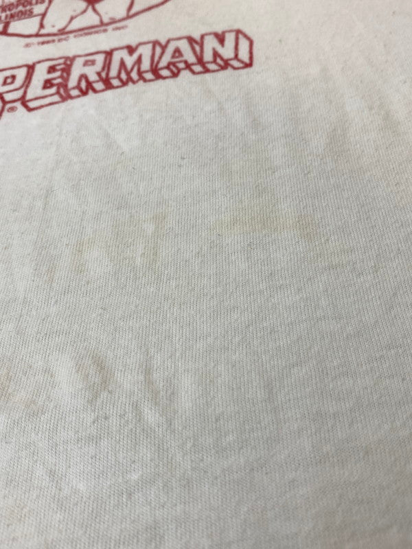 【中古品】【メンズ】 SUPERMAN スーパーマン METROPOLIS ILLINOIS RINGER TEE メトロポリス イリノイ リンガー Tシャツ 半袖 トップス 146-250224-cn-6-min サイズ：表記なし カラー：ホワイト系 万代Net店