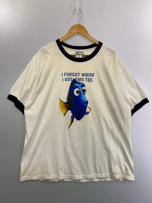 【中古品】【メンズ】  FINDING NEMO ファインディングニモ 00S DORY  LINGER T-SHIRT 2000年代 ドリー Tシャツ 半袖 トップス 146-250224-cn-5-min サイズ：2XL カラー：ホワイト系 万代Net店