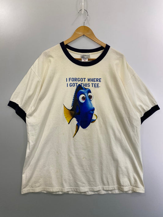 【中古品】【メンズ】  FINDING NEMO ファインディングニモ 00S DORY  LINGER T-SHIRT 2000年代 ドリー Tシャツ 半袖 トップス 146-250224-cn-5-min サイズ：2XL カラー：ホワイト系 万代Net店