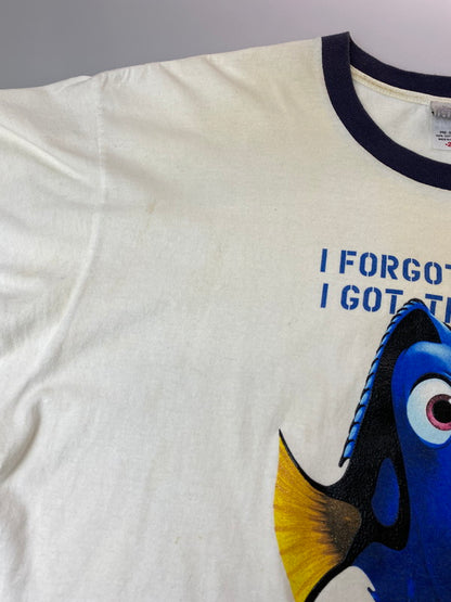 【中古品】【メンズ】  FINDING NEMO ファインディングニモ 00S DORY  LINGER T-SHIRT 2000年代 ドリー Tシャツ 半袖 トップス 146-250224-cn-5-min サイズ：2XL カラー：ホワイト系 万代Net店