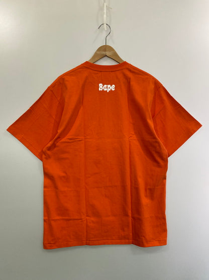 【中古品】【メンズ】 A BATHING APE アベイシングエイプ ORANGE BRUSH COLLEGE TEE Tシャツ トップス 142-250223-ks-35-min サイズ：XL カラー：オレンジ 万代Net店