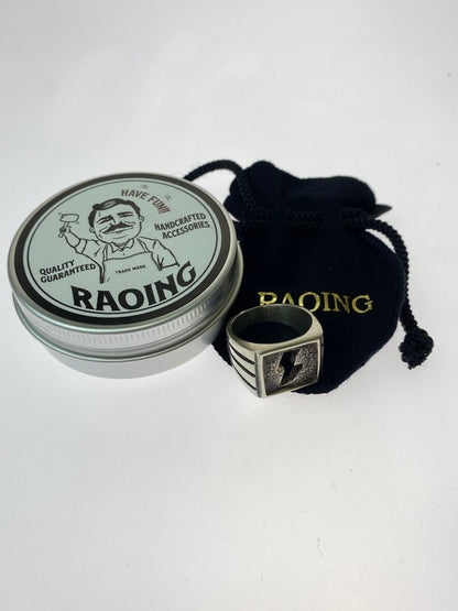 【中古品】【メンズ】  RAOING ローイング 925 THUNDER RING サンダー リング 指輪 アクセサリー 192-250228-me-31-min サイズ：日本サイズ実寸約20号 カラー：シルバー 万代Net店