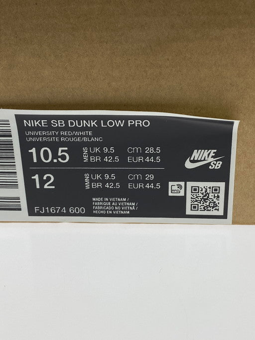 【中古美品】【メンズ】 NIKE ナイキ FJ1674-600 SB DUNK LOW PRO ISO ORANGE LABEL "UNIVERSITY RED GUM 靴 シューズ スニーカー 160-250223-AS-29-min サイズ：28.5cm カラー：レッド 万代Net店