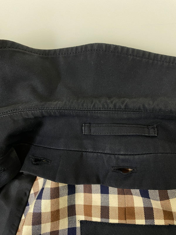 【中古品】【メンズ】 Aquascutum アクアスキュータム 2206451302-39 日本製 ステンカラーコート アウター 146-250308-AS-26-min サイズ：36 カラー：ブラック 万代Net店