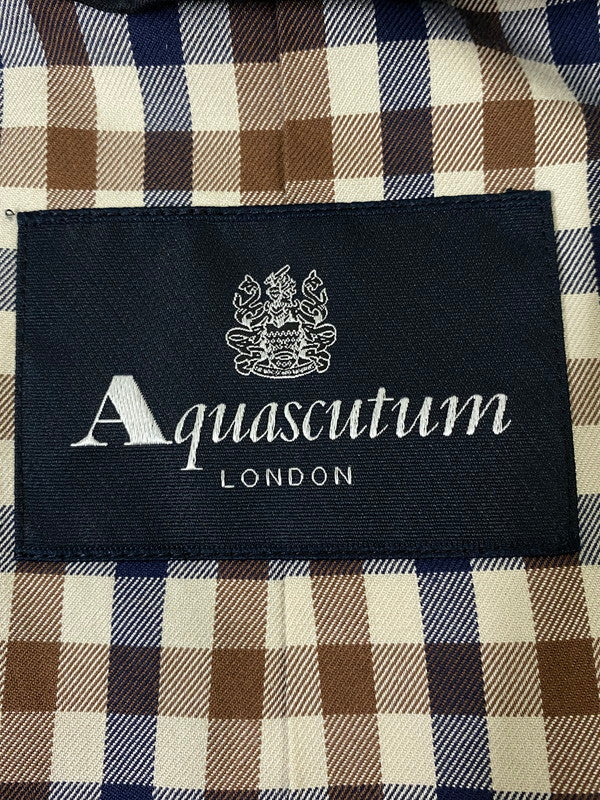 【中古品】【メンズ】 Aquascutum アクアスキュータム 2206451302-39 日本製 ステンカラーコート アウター 146-250308-AS-26-min サイズ：36 カラー：ブラック 万代Net店