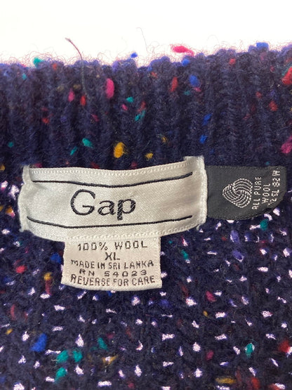 【中古品】【メンズ】  OLD GAP オールドギャップ 80S 白タグ LS WOOL KNIT セーター ニット 146-250225-AS-32-min サイズ：XL カラー：パープル系 万代Net店