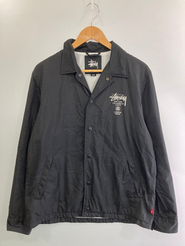 【現状渡し品】【メンズ】 STUSSY ステューシー WORLD TOUR COACH JACKET コーチジャケット アウター 142-250225-AS-21-min サイズ：M カラー：ブラック 万代Net店