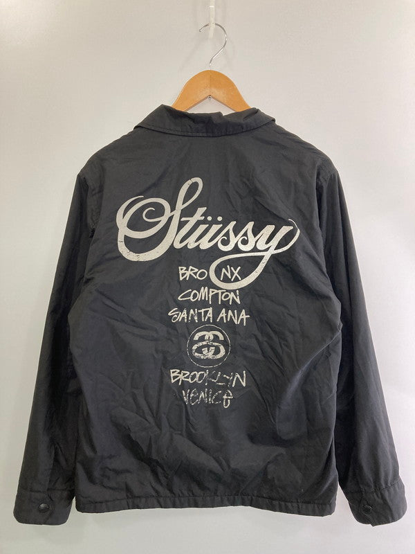 【現状渡し品】【メンズ】 STUSSY ステューシー WORLD TOUR COACH JACKET コーチジャケット アウター 142-250225-AS-21-min サイズ：M カラー：ブラック 万代Net店