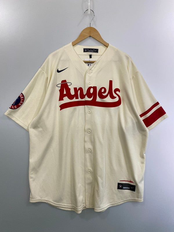 【中古美品】【メンズ】 NIKE ナイキ T770-ANCC 海外限定モデル MLB LOS ANGELES ANGELS CITY CONNECT LIMITED JERSEY 148-250223-ks-33-min サイズ：XXL カラー：ベージュ/レッド 万代Net店