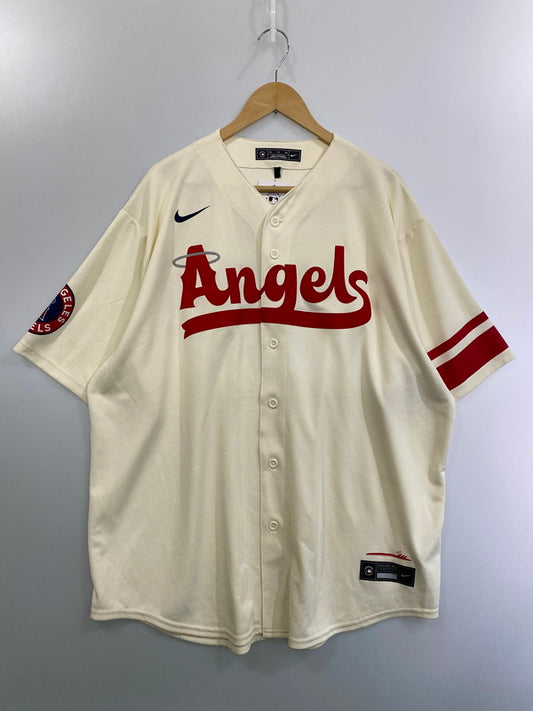 【中古美品】【メンズ】 NIKE ナイキ T770-ANCC 海外限定モデル MLB LOS ANGELES ANGELS CITY CONNECT LIMITED JERSEY 148-250223-ks-33-min サイズ：XXL カラー：ベージュ/レッド 万代Net店