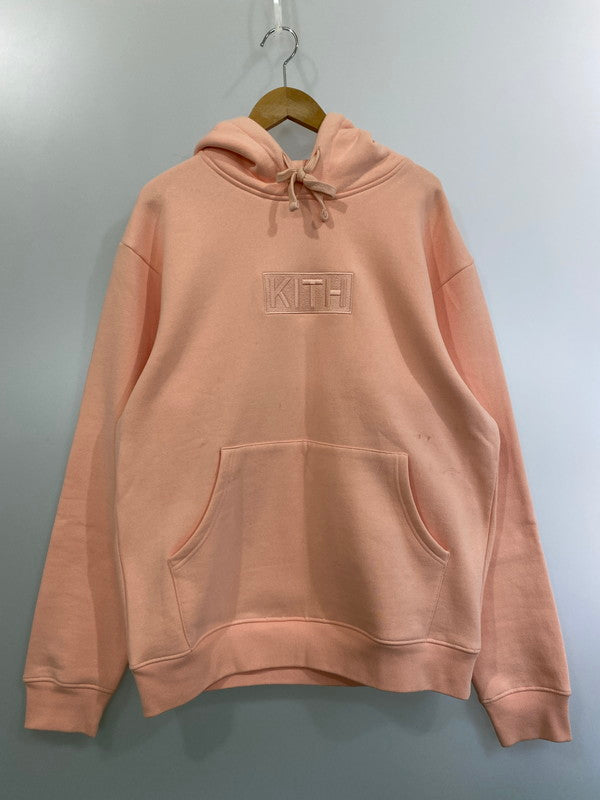 【現状渡し品】【メンズ】  KITH キス BOX LOGO HOODIE ボックスロゴフーディ 142-250223-ks-31-min サイズ：XL カラー：ピンク 万代Net店