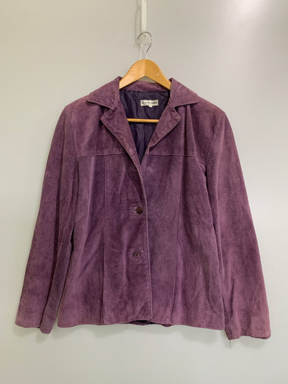 【現状渡し品】【メンズ】 LA SALAMANDRA ラ サラマンドラ L/S SUEDE JACKET ロングスリーブ スエード ジャケット アウター 146-260617-yn-18-min サイズ：M カラー：パープル 万代Net店