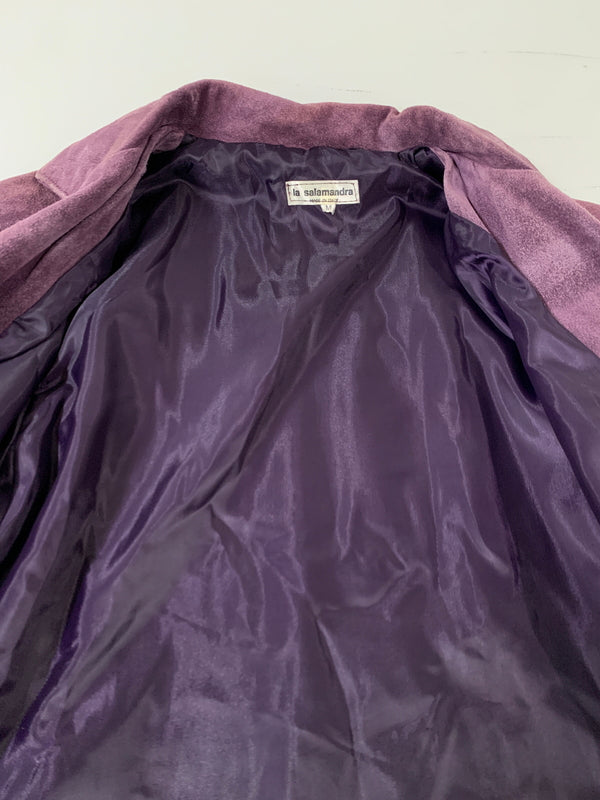 【現状渡し品】【メンズ】 LA SALAMANDRA ラ サラマンドラ L/S SUEDE JACKET ロングスリーブ スエード ジャケット アウター 146-260617-yn-18-min サイズ：M カラー：パープル 万代Net店