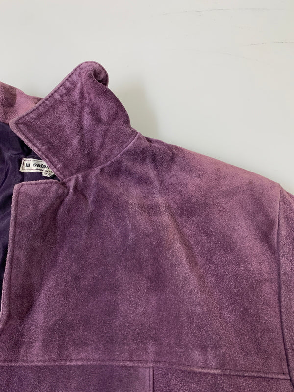 【現状渡し品】【メンズ】 LA SALAMANDRA ラ サラマンドラ L/S SUEDE JACKET ロングスリーブ スエード ジャケット アウター 146-260617-yn-18-min サイズ：M カラー：パープル 万代Net店