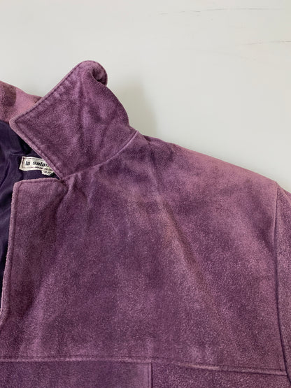 【現状渡し品】【メンズ】 LA SALAMANDRA ラ サラマンドラ L/S SUEDE JACKET ロングスリーブ スエード ジャケット アウター 146-260617-yn-18-min サイズ：M カラー：パープル 万代Net店