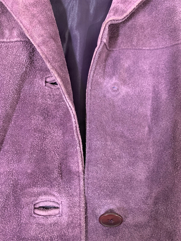 【現状渡し品】【メンズ】 LA SALAMANDRA ラ サラマンドラ L/S SUEDE JACKET ロングスリーブ スエード ジャケット アウター 146-260617-yn-18-min サイズ：M カラー：パープル 万代Net店
