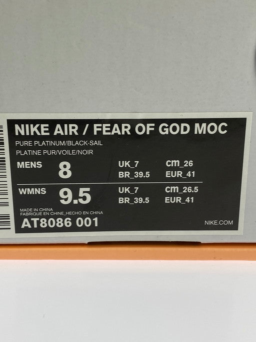 【中古美品】【メンズ】  NIKE ナイキ AT8086-001 AIR/FEAR OF GOD MOC 靴 シューズ スニーカー 160-250226-ks-22-min サイズ：26cm カラー：PURE PLATINUM/BLACK‐SAIL 万代Net店