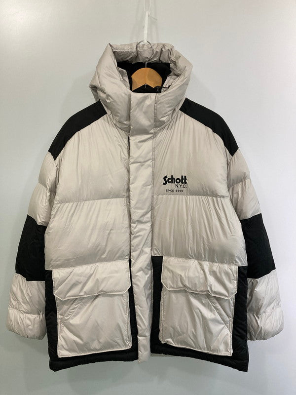 【中古品】【メンズ】 schott ショット 3102056 HYBRID DOWN JKT アウター ダウンジャケット 145-250226-AS-21-min サイズ：L カラー：ホワイト/ブラック 万代Net店