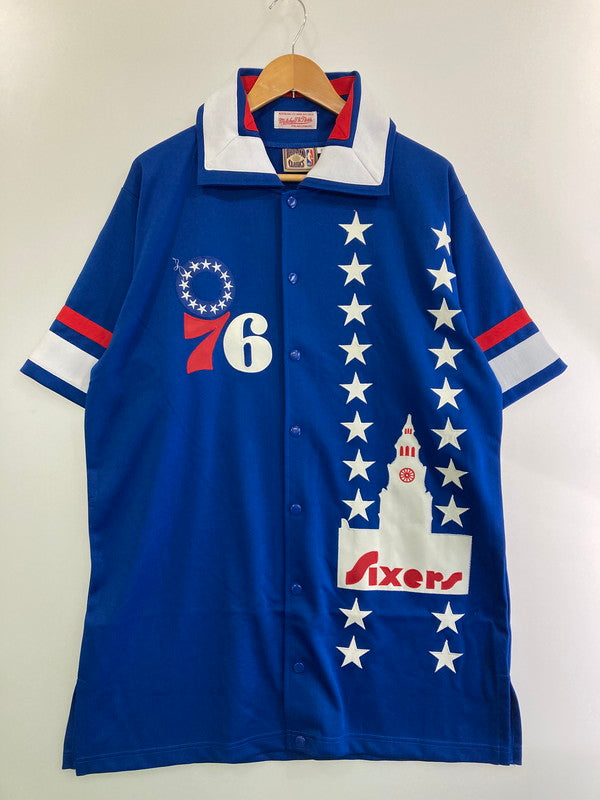 【中古品】【メンズ】  MITCHELL&NESS ミッチェル&ネス 76ERS GAMESHIRT ゲームシャツ 146-250227-ks-39-min サイズ：50 カラー：ブルー 万代Net店