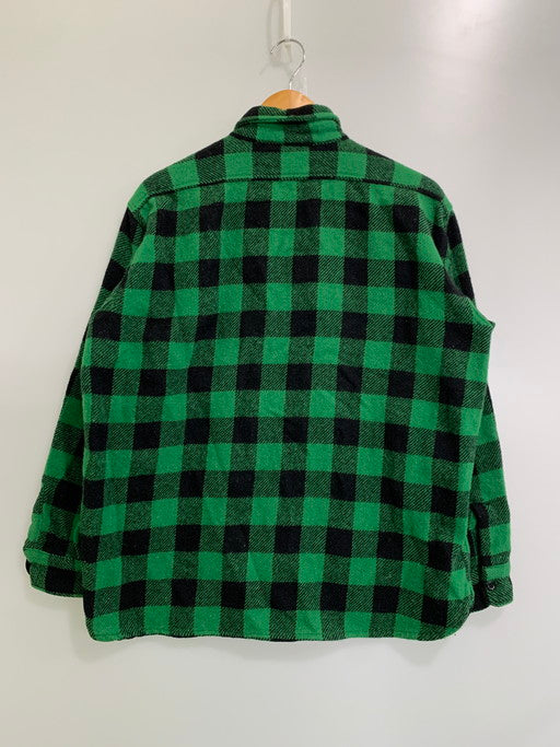 【中古品】【メンズ】  MONTGOMERY WARD モンゴメリーワード 60-70S WOOL CHECK SHIRT マチ付き ウールシャツ ロングスリーブ 146-250226-AS-40-min カラー：グリーン/ブラック 万代Net店