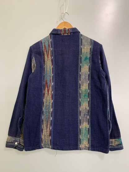 【中古品】【メンズ】 Needles ニードルス NATIVE PATTERN L S SHIRT ニットシャツ 140-250226-AS-34-min サイズ：M カラー：パープル系 万代Net店