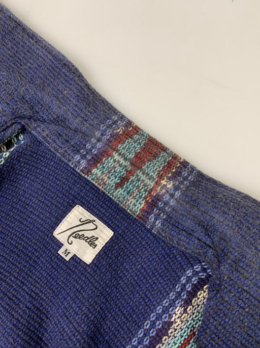 【中古品】【メンズ】 Needles ニードルス NATIVE PATTERN L S SHIRT ニットシャツ 140-250226-AS-34-min サイズ：M カラー：パープル系 万代Net店