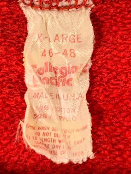 【中古品】【メンズ】 COLLEGIATE PACIFIC カレッジエイトパシフィック 70S IOWA STATE SWEATSHIRT スウェットシャツ 146-250227-ks-06-min サイズ：XL カラー：レッド 万代Net店