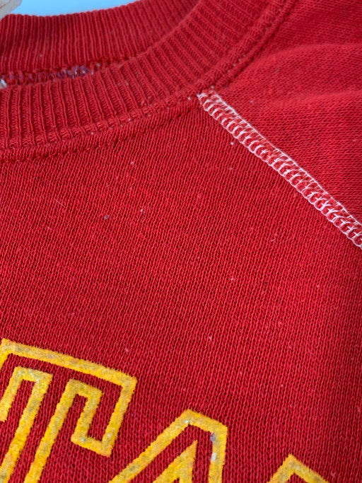 【中古品】【メンズ】 COLLEGIATE PACIFIC カレッジエイトパシフィック 70S IOWA STATE SWEATSHIRT スウェットシャツ 146-250227-ks-06-min サイズ：XL カラー：レッド 万代Net店
