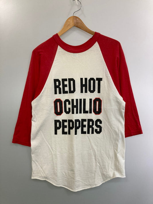 【現状渡し品】【メンズ】  RED HOT CHILI PEPPERS レッドホットチリペッパーズ ”CALIFORNICATION”RAGLAN TEE 七分袖 146-250226-AS-22-min サイズ：M カラー：レッド/ホワイト 万代Net店